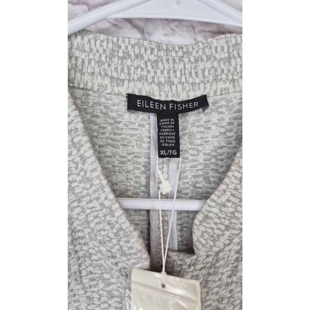 Eileen Fisher System Jacket Textural Cotton Tencel Stretch Gray White Size XL - Picture 9 of 9